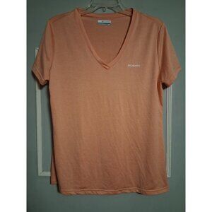 Columbia Womens Coral Short Sleeve T Shirt Sz L Omni-Wick